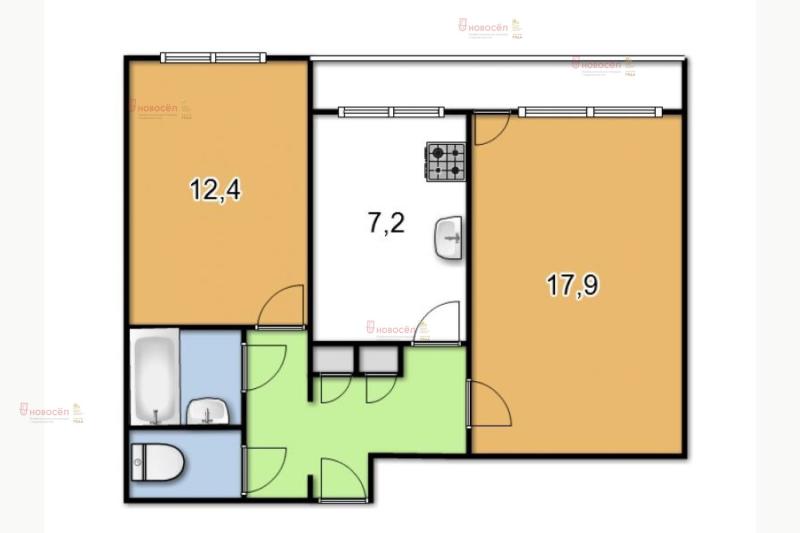2-комнатная квартира, 48 м2