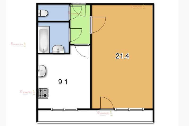 1-комнатная Квартира, 35 м2