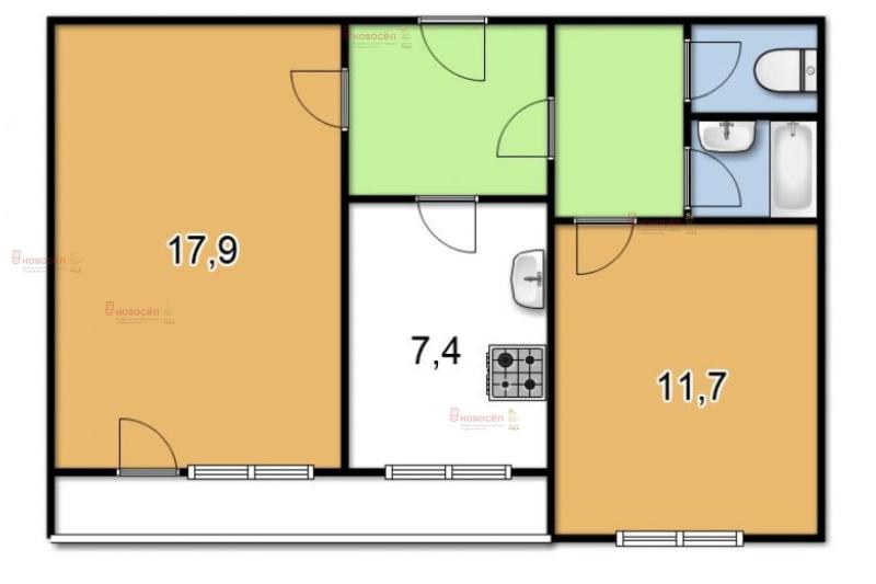 2-комнатная Квартира, 48 м2